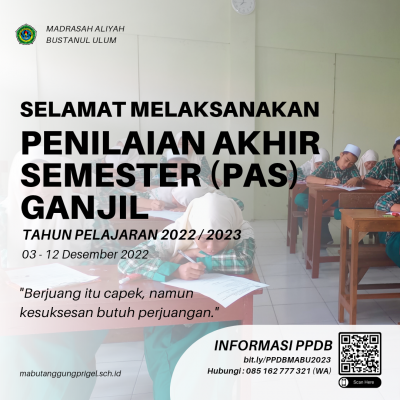 Selamat Menempuh PAS Ganjil 2022-2023